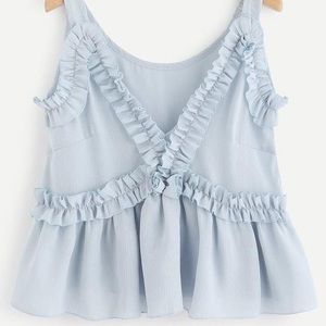 SOLD Shein blue ruffle tank